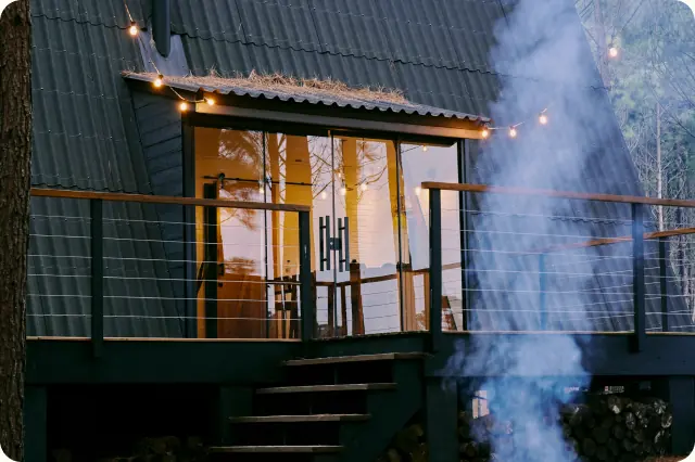 Cabin in the evening